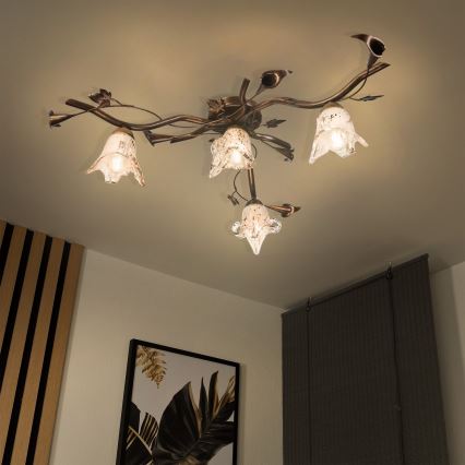Plafon ROZETA 4xE14/40W/230V bronze