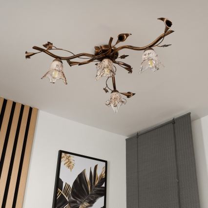 Plafon ROZETA 4xE14/40W/230V bronze