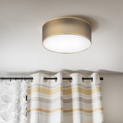 Plafon SIRJA LED 20W/230V 4000K Ø 35 cm castanho/dourado