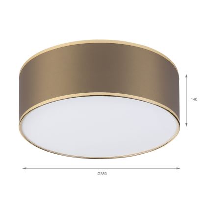 Plafon SIRJA LED 20W/230V 4000K Ø 35 cm castanho/dourado