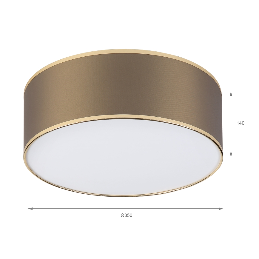 Plafon SIRJA LED 20W/230V 4000K Ø 35 cm castanho/dourado