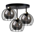 Plafon SOLO BLACK 3xE27/60W/230V diâmetro 30 cm preto/dourado