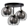 Plafon SOLO BLACK 3xE27/60W/230V diâmetro 30 cm preto/dourado