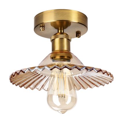 Plafon TRISH 1xE27/15W/230V dourado/bege fumê
