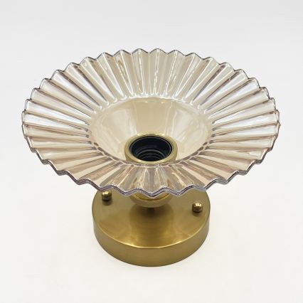 Plafon TRISH 1xE27/15W/230V dourado/bege fumê