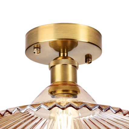 Plafon TRISH 1xE27/15W/230V dourado/bege fumê
