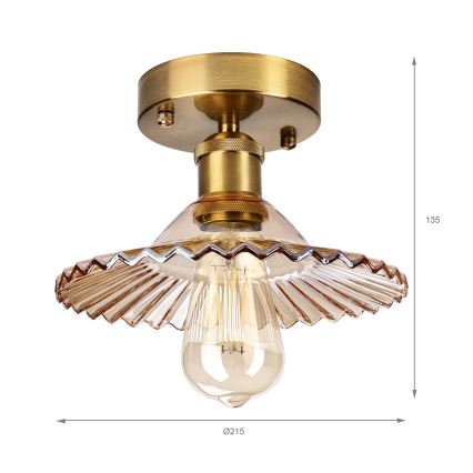 Plafon TRISH 1xE27/15W/230V dourado/bege fumê