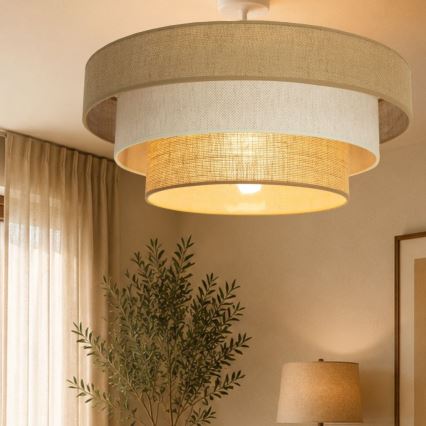 Plafon WENTA 1xE27/60W/230V diâmetro 50 cm juta/creme