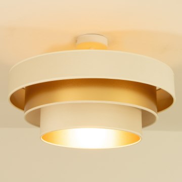 Plafon WENTA 1xE27/60W/230V Ø 50 cm bege/dourado
