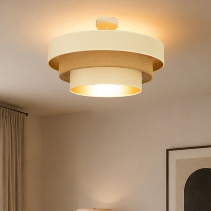 Plafon WENTA 1xE27/60W/230V Ø 50 cm bege/dourado