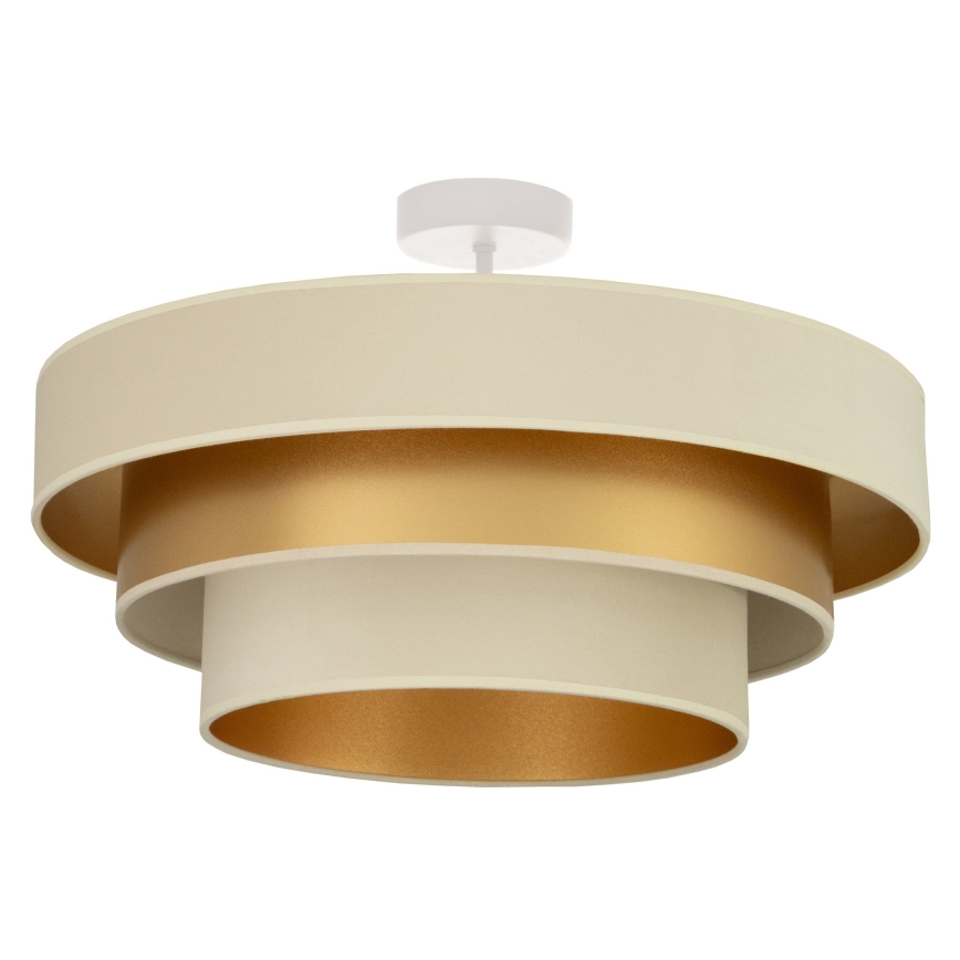 Plafon WENTA 1xE27/60W/230V Ø 50 cm bege/dourado