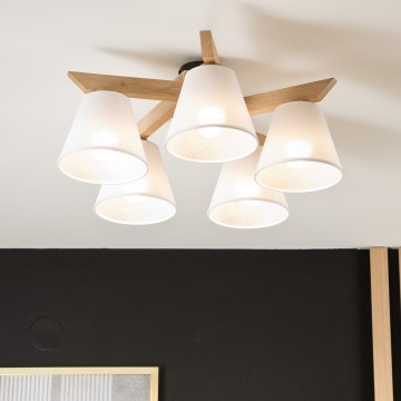 Plafonier ANTONIO 5xE14/40W/230V carvalho