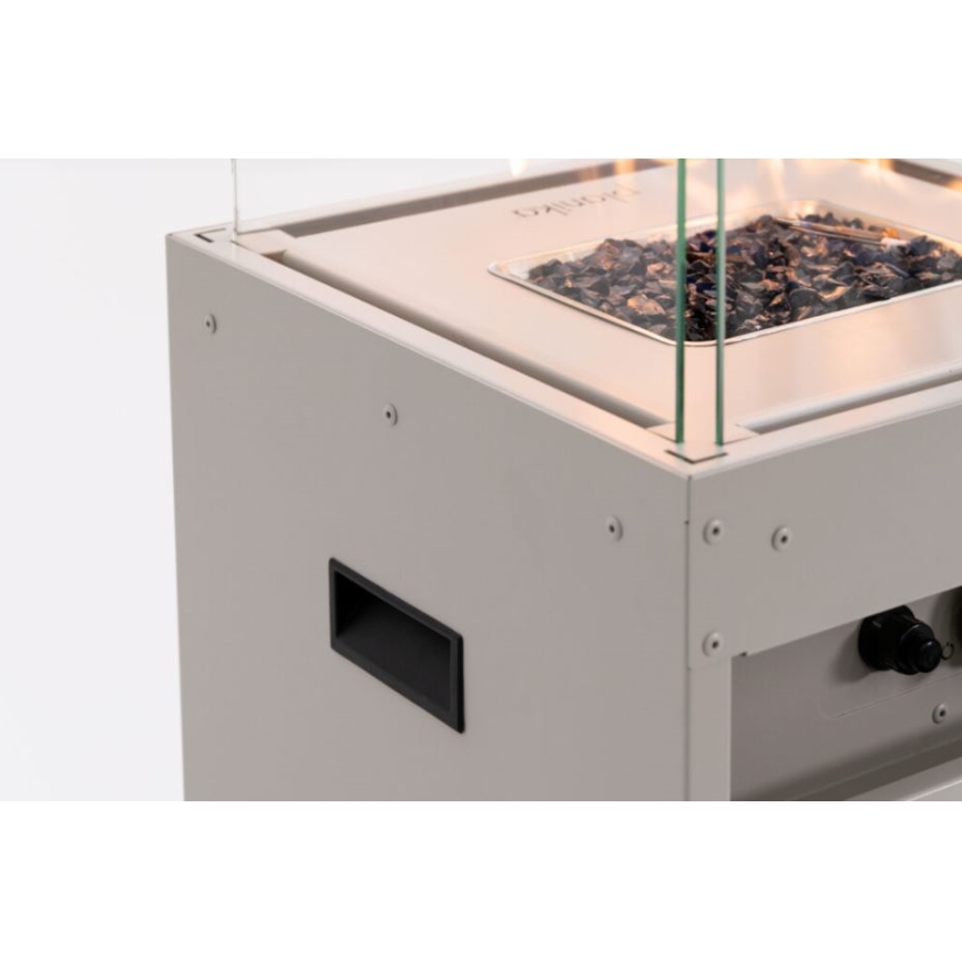 Planika - Lareira exterior a gás 142x36 cm 8kW 1xAAA branco + capa de proteção