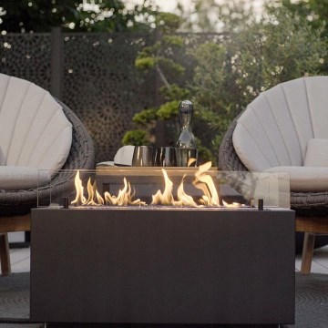 Planika - Lareira exterior a gás 41,4x69,8 cm 10kW 1xAAA preto + capa de proteção