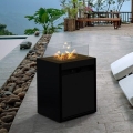 Planika - Lareira exterior a gás 79,7x48 cm 10kW 1xAAA preto + capa de proteção