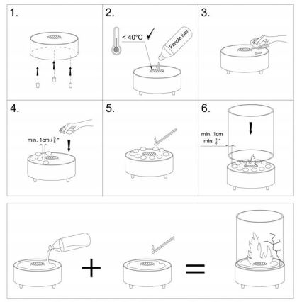 Planika - Lareira BIO 35,3x25,1 cm 2,5kW preto