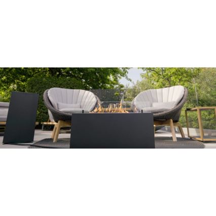 Planika - Lareira exterior a gás 41,4x69,8 cm 10kW 1xAAA preto + capa de proteção