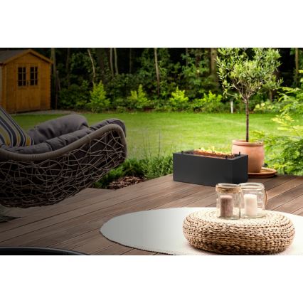 Planika - Lareira exterior a gás 41,4x69,8 cm 10kW 1xAAA preto + capa de proteção