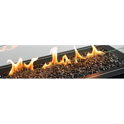 Planika - Lareira exterior a gás 41,4x69,8 cm 10kW 1xAAA preto + capa de proteção