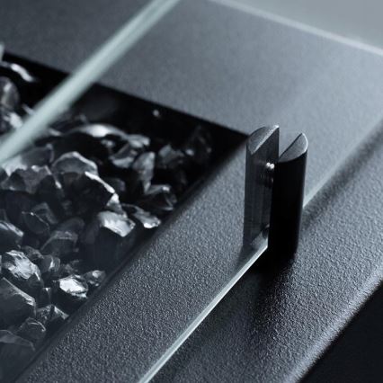 Planika - Lareira exterior a gás 41,4x69,8 cm 10kW 1xAAA preto + capa de proteção