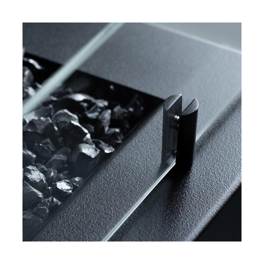 Planika - Lareira exterior a gás 41,4x69,8 cm 10kW 1xAAA preto + capa de proteção