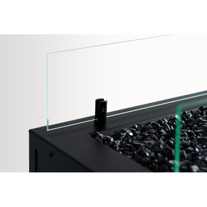 Planika - Lareira exterior a gás 41,4x69,8 cm 10kW 1xAAA preto + capa de proteção