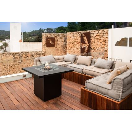 Planika - Lareira exterior a gás 79,7x90 cm 10kW 1xAAA preto + capa de proteção