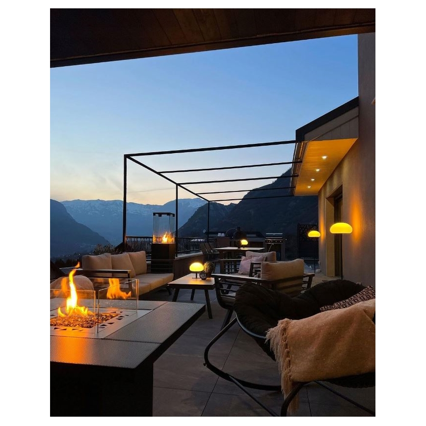 Planika - Lareira exterior a gás 79,7x90 cm 10kW 1xAAA preto + capa de proteção