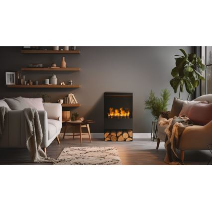Planika - Lareira a vapor de água com comando 83x48 cm 125W/230V preto