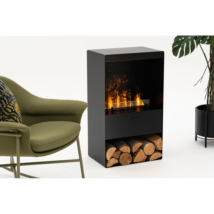 Planika - Lareira a vapor de água com comando 83x48 cm 125W/230V preto