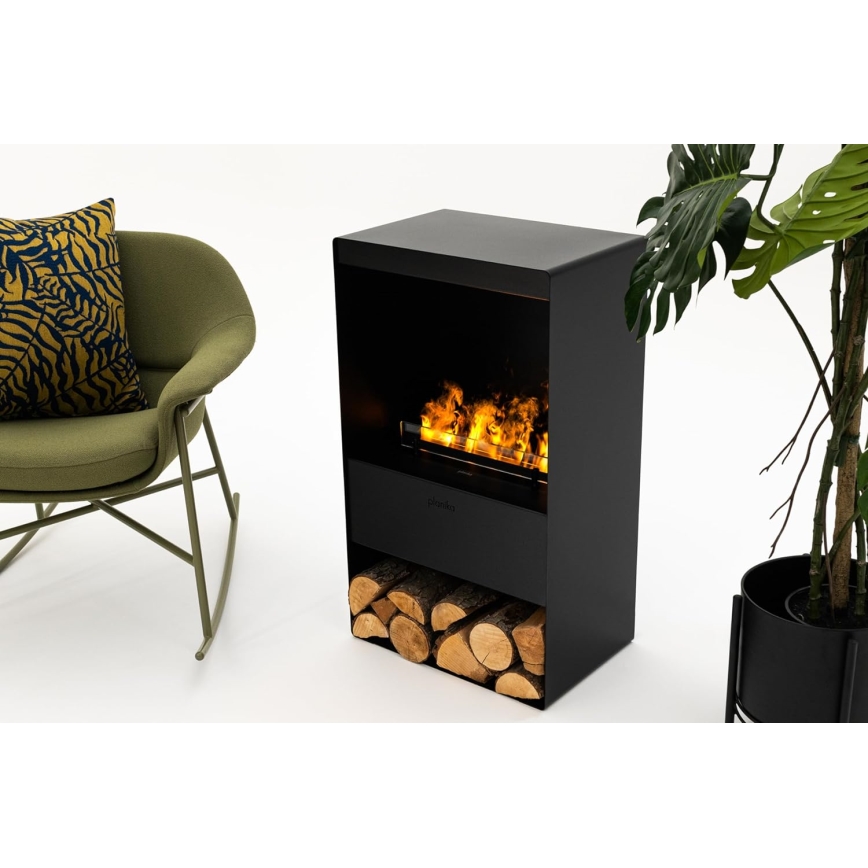 Planika - Lareira a vapor de água com comando 83x48 cm 125W/230V preto