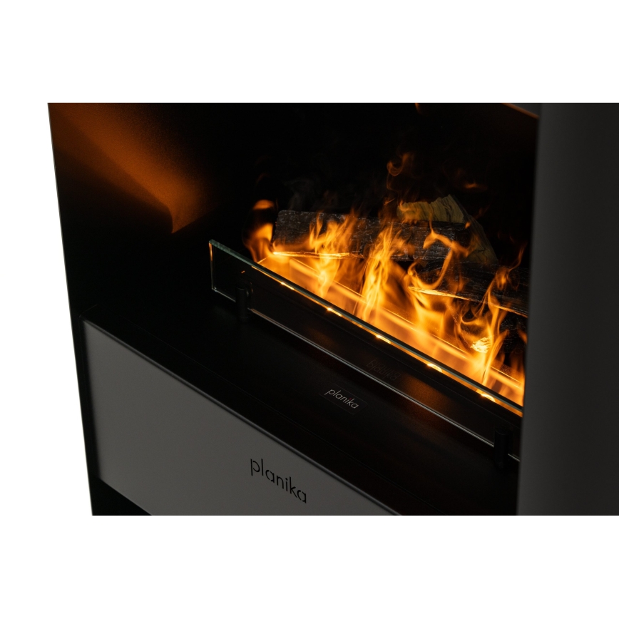 Planika - Lareira a vapor de água com comando 83x48 cm 125W/230V preto