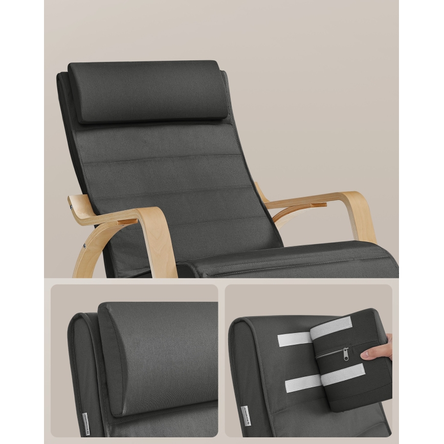 Poltrona de balanço RESTLY cinza escuro