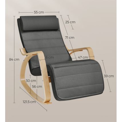 Poltrona de balanço RESTLY cinza escuro