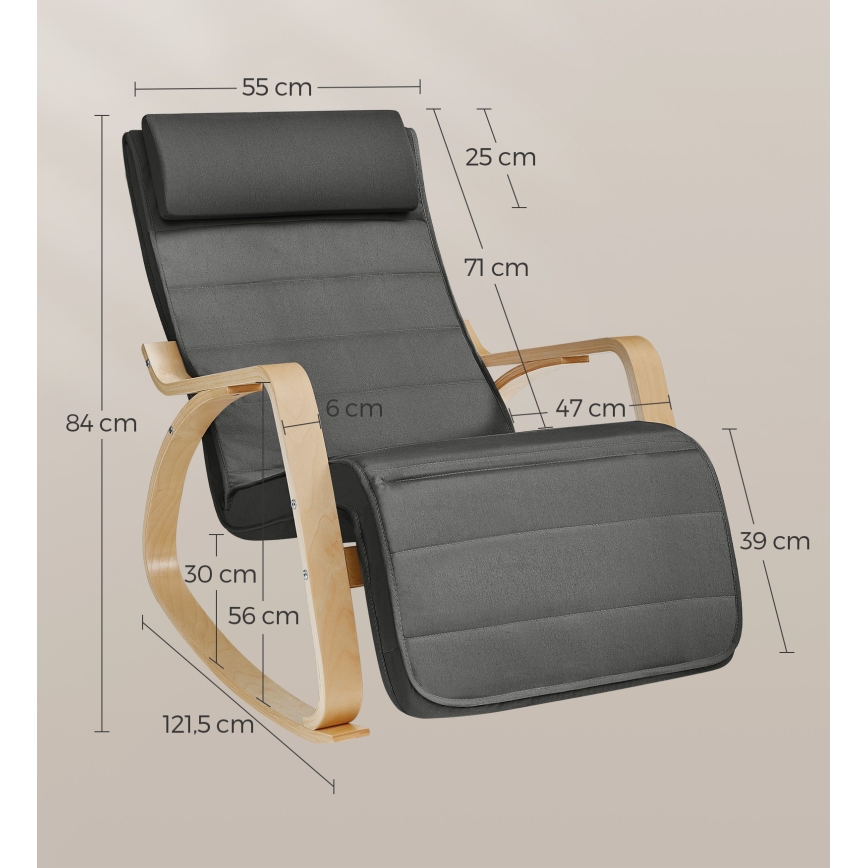 Poltrona de balanço RESTLY cinza escuro