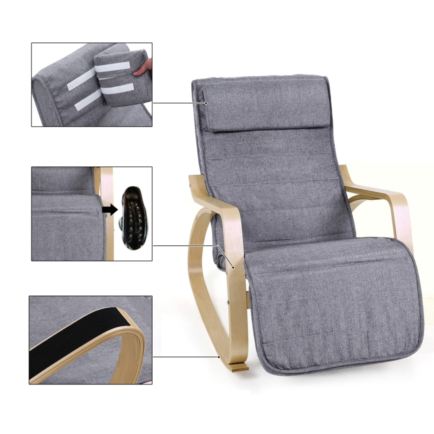 Poltrona de baloiço RESTLY cinzenta