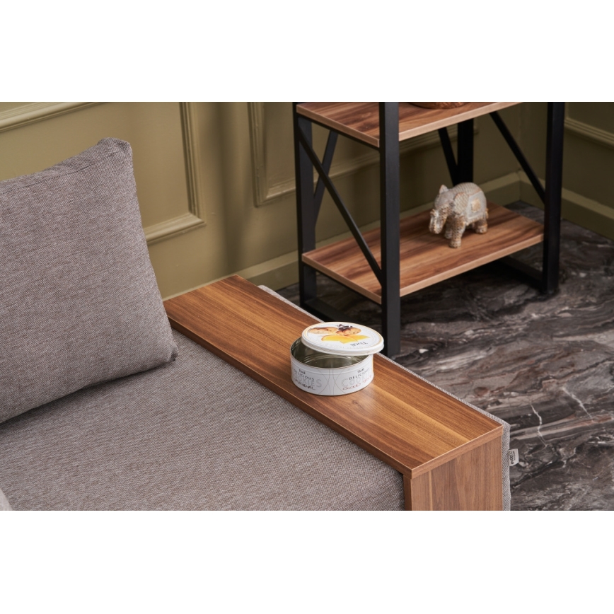 Poltrona de canto TULA, castanha, lado esquerdo