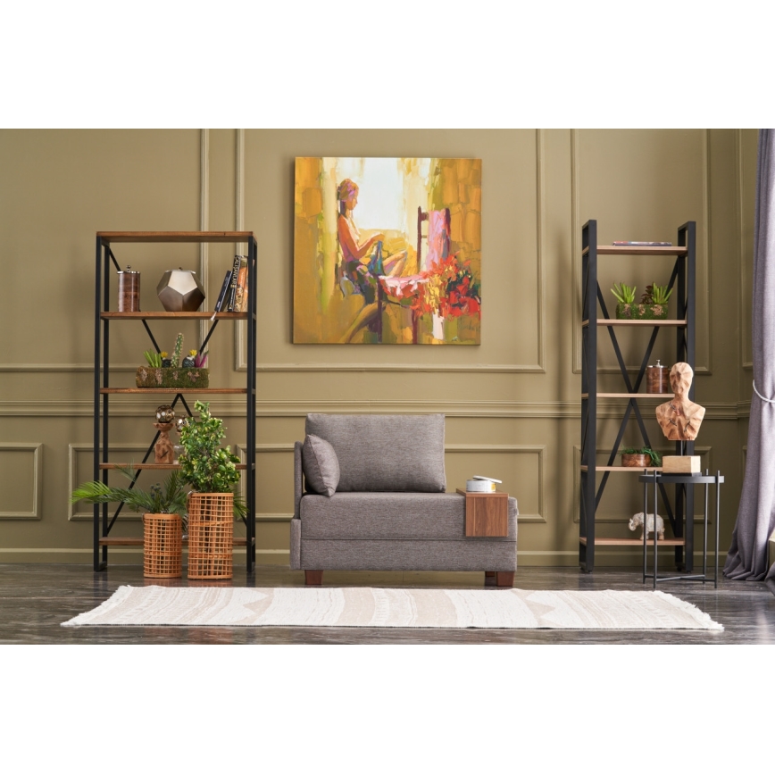 Poltrona de canto TULA, castanha, lado esquerdo