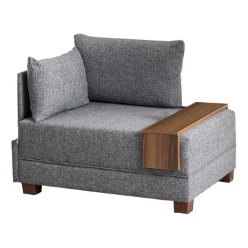 Poltrona de canto TULA, cinzenta, lado esquerdo