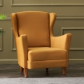 Poltrona estilo wingback NUPI amarela
