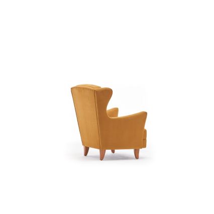 Poltrona estilo wingback NUPI amarela