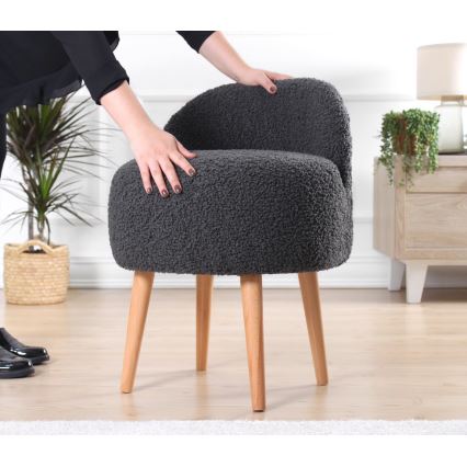 Poltrona infantil MIKI Ø 46 cm cinzenta escura