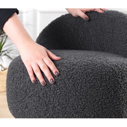 Poltrona infantil MIKI Ø 46 cm cinzenta escura