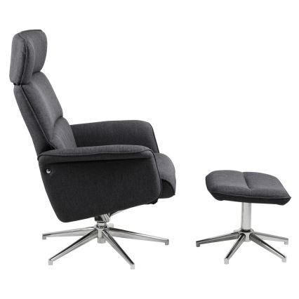 Poltrona reclinável com apoio para os pés DELIA cinza escuro