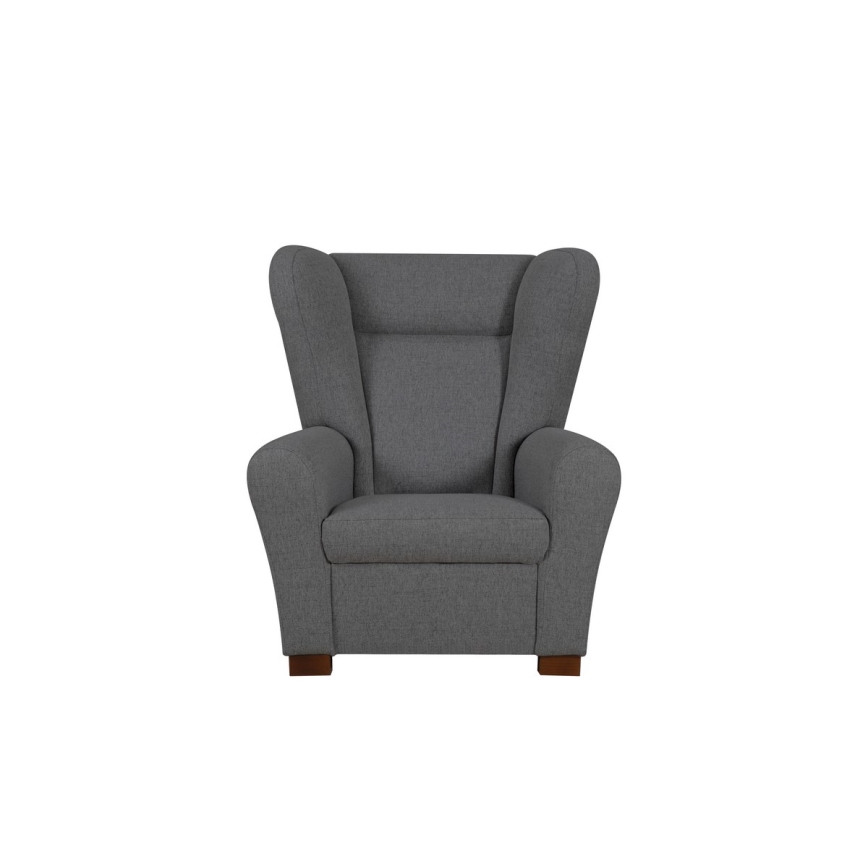 Poltrona tipo wing VIVA, cinza escuro