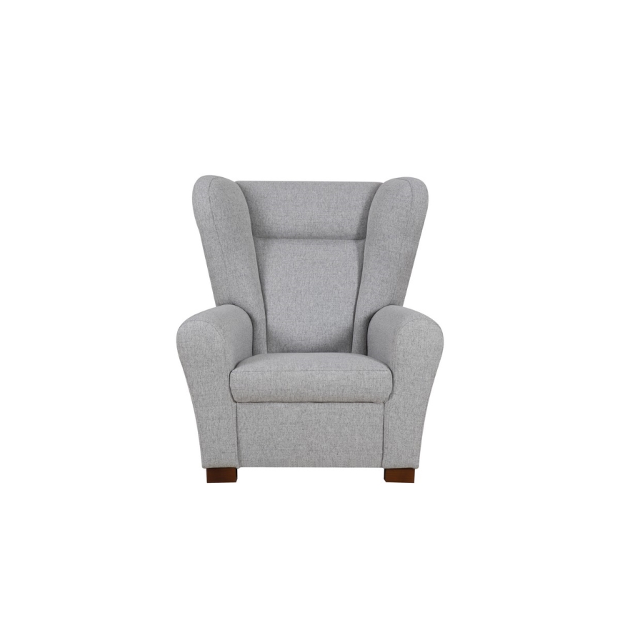 Poltrona tipo 'wing' VIVA, cinzenta