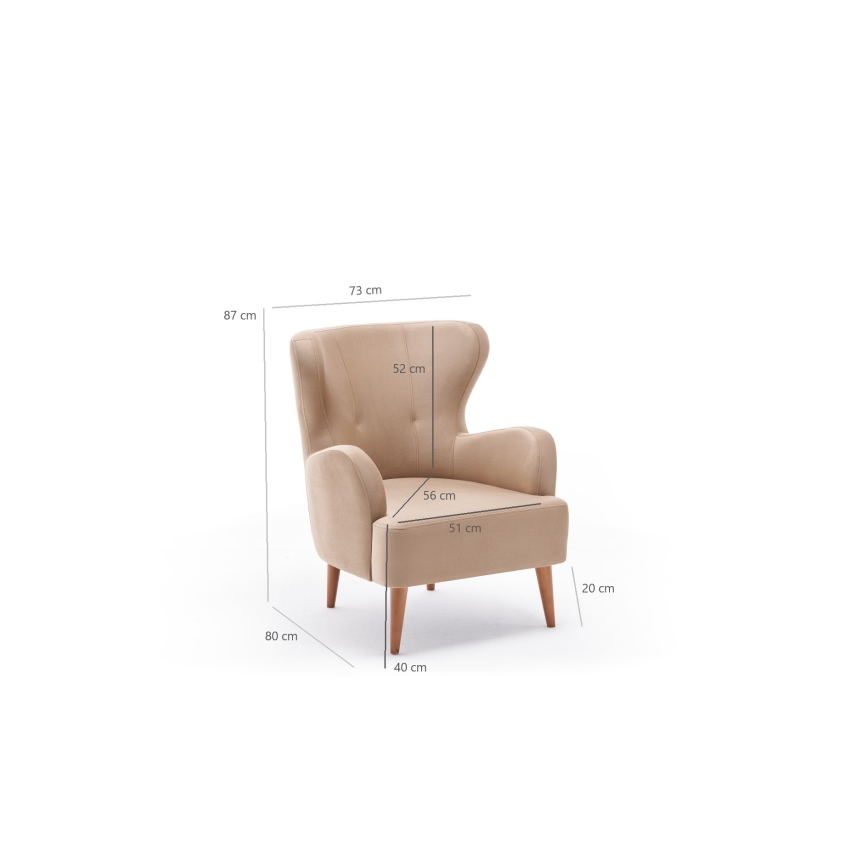 Poltrona Wingback NEKO creme