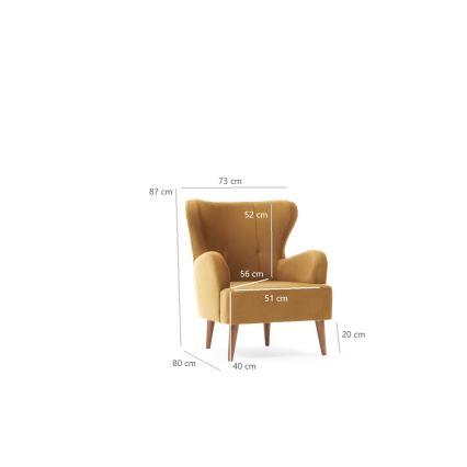 Poltrona Wingback NEKO dourada