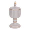 Pote decorativo 21x9 cm cinzento/dourado