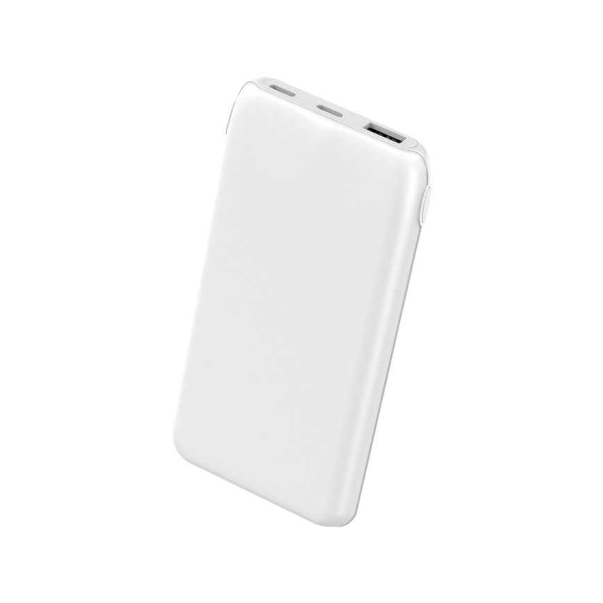 Power Bank 10000 mAh 10W Power Delivery 2xUSB-C + 1xUSB-A branco
